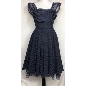 Anthropologie | Girl From Savoy navy blue dress